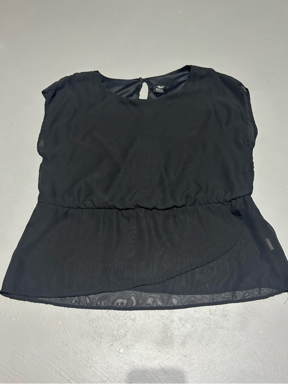 Bobeau Black Summer Blouse Shirt (Women’s Large)